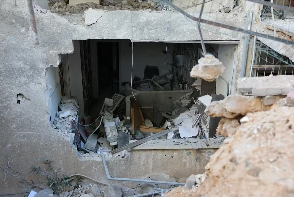 A building damaged by an Iranian ballistic missile in Ramat Gan, Israel, on March 15. Abir Sultan/EPA